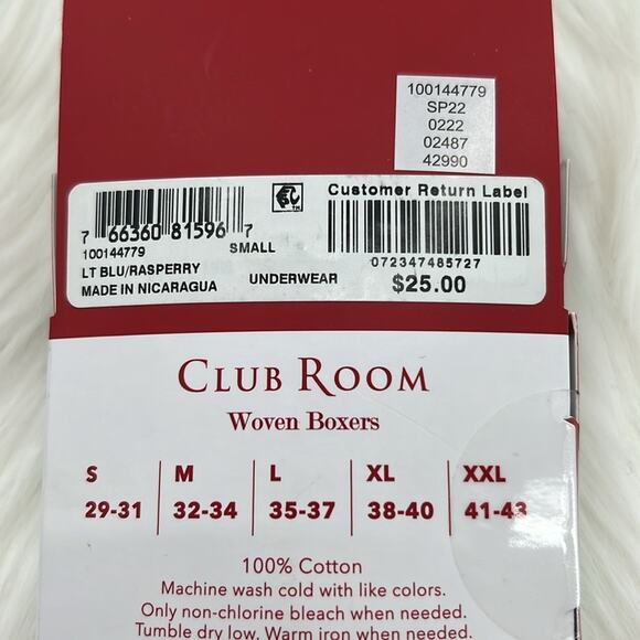 Club Room Men's Woven Boxers Tagless - Mint/Red - Small - NWT - Picture 6 of 6